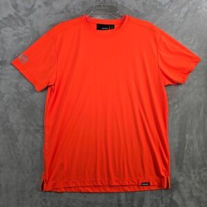Truewerk Mens Large Orange Safety Hi Vis Short Sleeve Work Tee Shirt